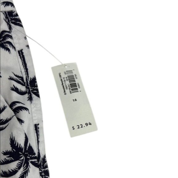 Old Navy Shorts Cotton White & Navy Palm Tree Women's Size 16 - Picture 6 of 9
